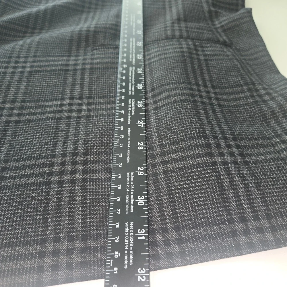 Oak Hill DXL Mens Grey Glen Plaid Blazer Jacket 3XL 54R 56R Two Button Stretch